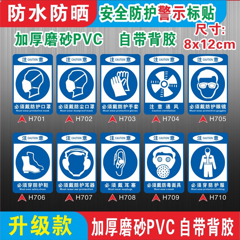 安全标识牌警告标志警示标示提示指示标语标牌贴牌子标签防水贴纸图片