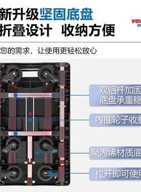 手拉车折叠便携家用手推车搬运车静音小推车拉货拉杆车行李车