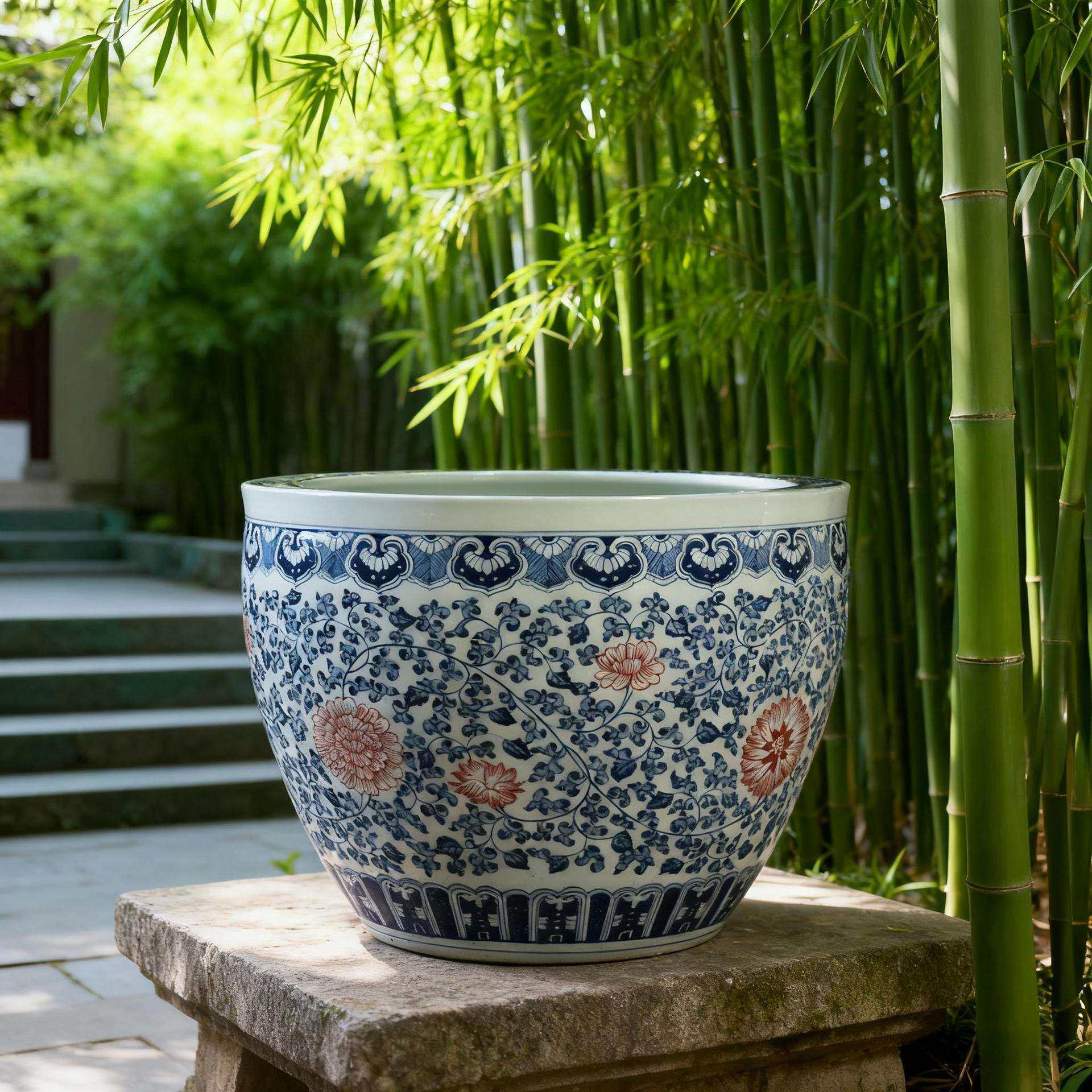水缸养鱼陶瓷古法龙鱼缸荷花鱼缸青花瓷花缸鱼缸庭院户外大缸现货