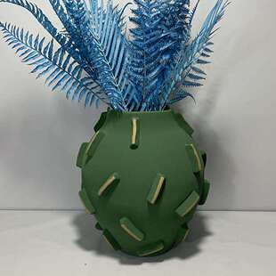 北欧极简黑白多孔陶瓷花器花瓶青花瓷工艺品摆件家居样板房软装