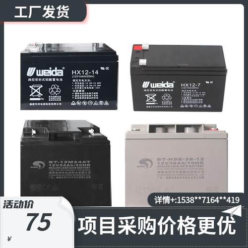 利达主机蓄电池LD128系列主机备用电池12V12AH/12V14AH/12V38AH