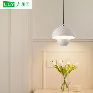 床头吊线灯卧室主卧餐厅简约花苞升降垂线灯吧台奶油风吊线灯167L