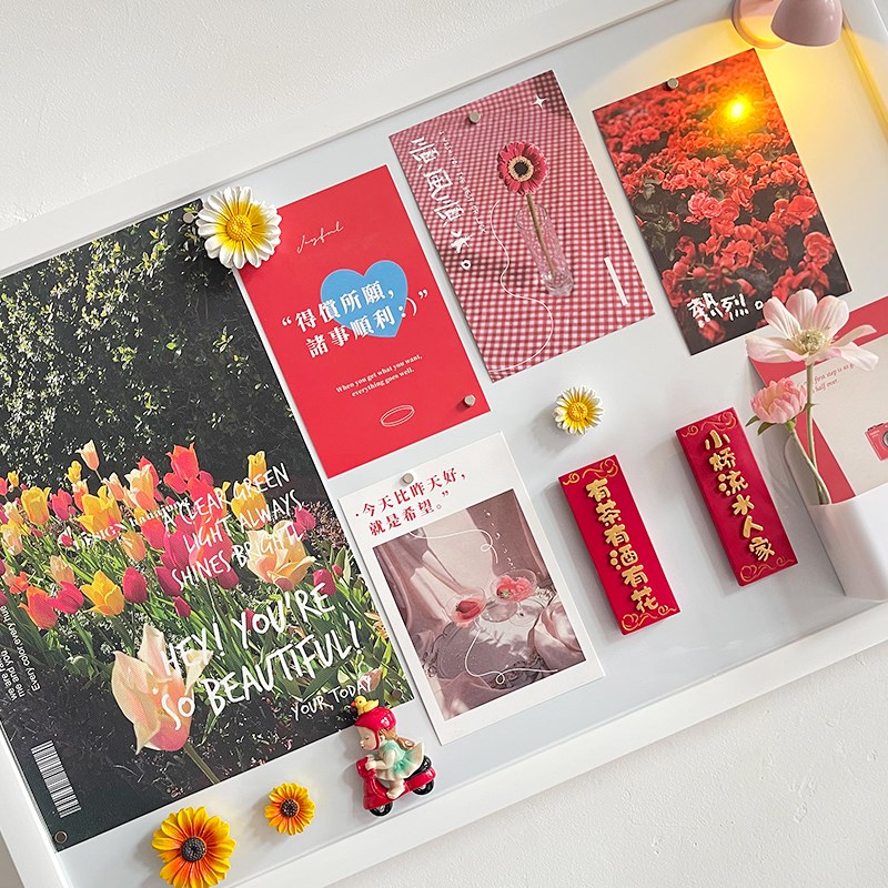 yopo春款白板留言板金属多功能照片展示板电表箱装饰无痕钉免打孔