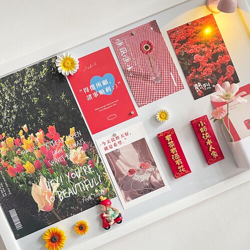 yopo春款白板留言板金属多功能照片展示板电表箱装饰无痕钉免打孔