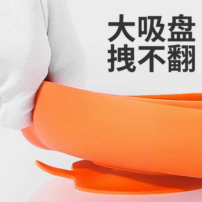 宝宝餐盘分格盘吸盘一体式婴儿辅食勺硅胶碗儿童餐具吃饭套