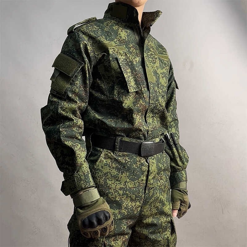高端迷彩服工作i服套装男俄罗斯小绿人耐磨工装战术春秋季绿色军