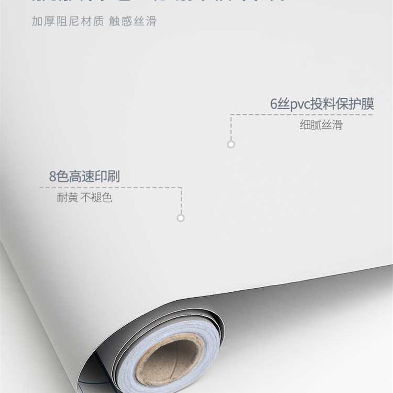 加厚肤感整体橱柜贴纸柜子柜门改色贴膜衣柜桌面壁纸自粘白色家俱