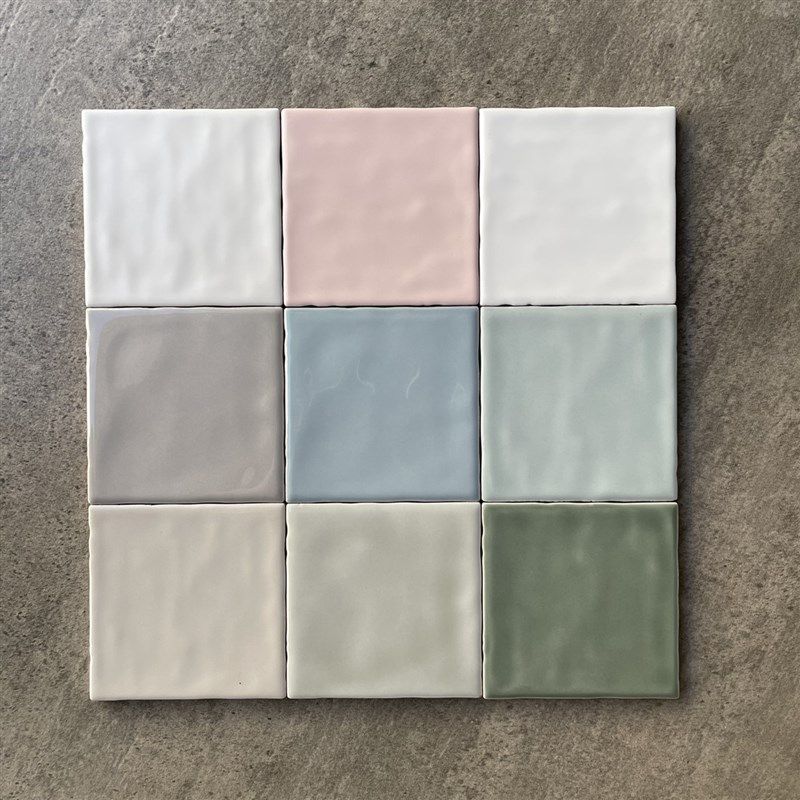 100X100机j制手工砖波浪边模具面亮光釉面砖柔光白色墙砖瓷砖厨卫