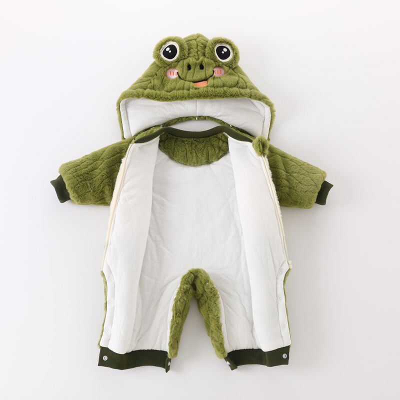 婴儿连体衣秋冬季加厚棉袄新生儿保暖外出服棉服可爱超萌宝宝哈衣
