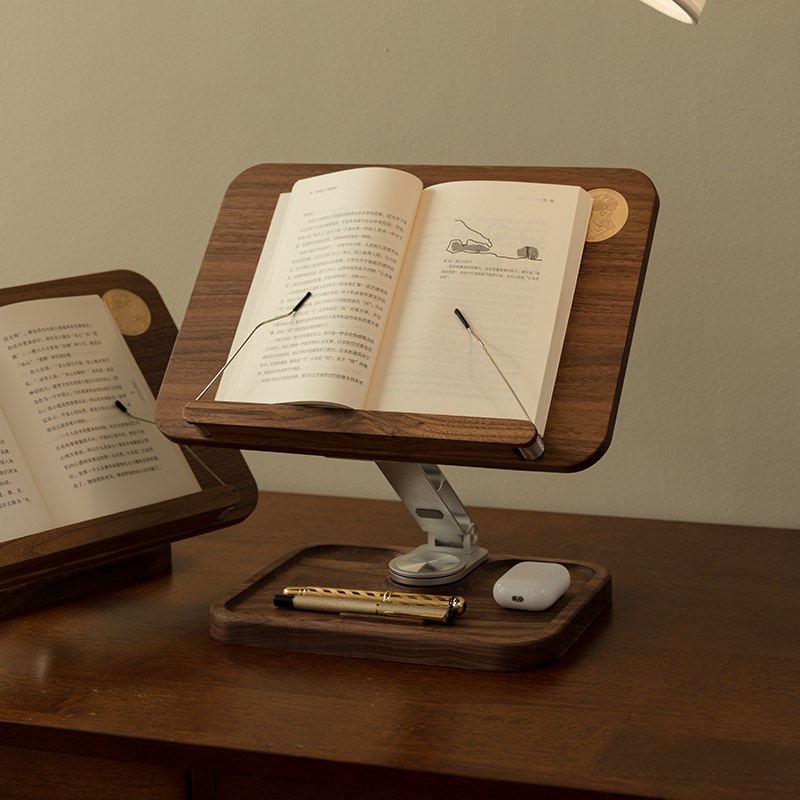 实木阅读架看书支架桌面升降阅读书架儿童学生多功能木质读书支架