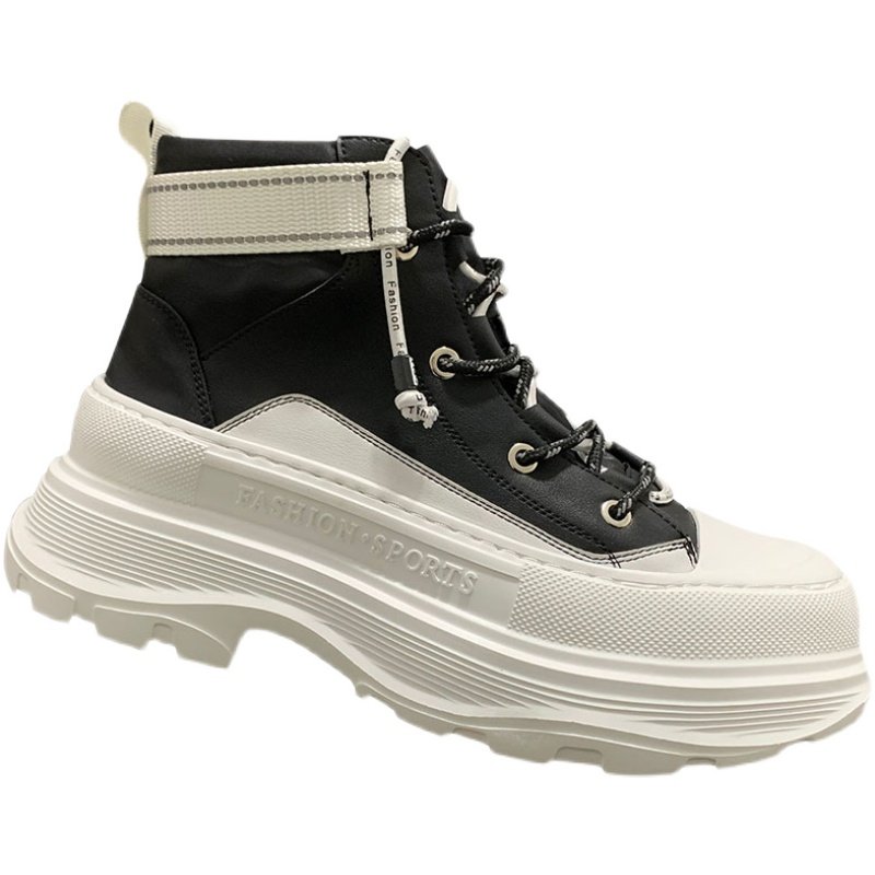 男鞋2021新款高n帮鞋男夏透气帆布厚底增高鞋内增高男生鞋子男潮