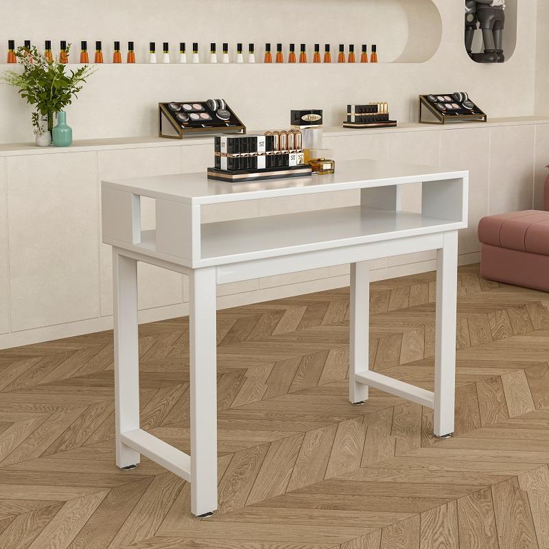 新疆美甲桌单人双人中式美甲台简约风收纳抽屉双层修甲台经济