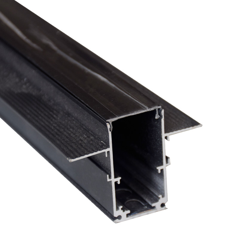 灯槽盖板磁吸轨道槽灯罩 led黑色防尘罩不K透光26mm宽轨道面罩防