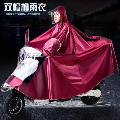 双人雨衣电动车2人么托车特大G摩身车雨披电车瓶全托母子
