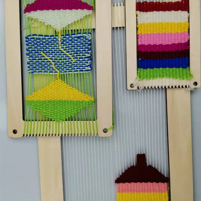 幼儿园编织c区材料手工制作小学生儿童织布机毛线DIY挂毯编织教具