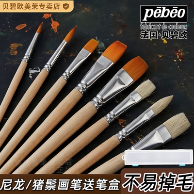 贝碧欧画笔套装水粉画笔丙烯猪鬃油画笔美术生专用扇形初学者画画颜料尼龙排笔刷子水彩笔绘画勾线笔美术考试