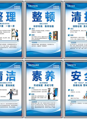 6S管理标语9S/5S/7S/8S/1z0S/15S企业文化宣传海报车间仓库标识牌