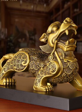 纯铜貔貅摆件招财一对公母皮x丘貔恘家居办公室装饰品店铺开业礼