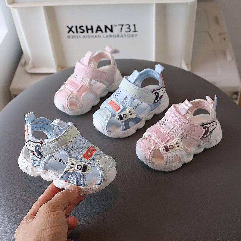 婴儿鞋童鞋一岁半i女宝夏季凉鞋包头1-3岁2软底网鞋男童学步机能