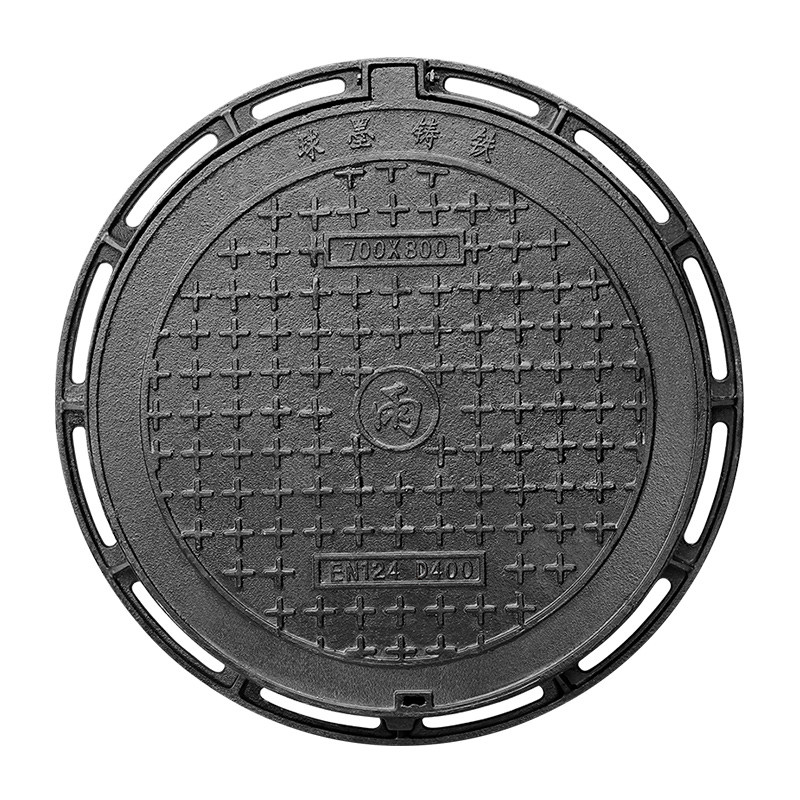 旭米球墨铸铁井盖圆形700重型D400污水下水道雨水轻型B125窨井盖
