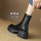 高跟短靴a女2024新款 41到43胖脚宽肥40棕色靴子圆头4 女鞋 秋季 大码