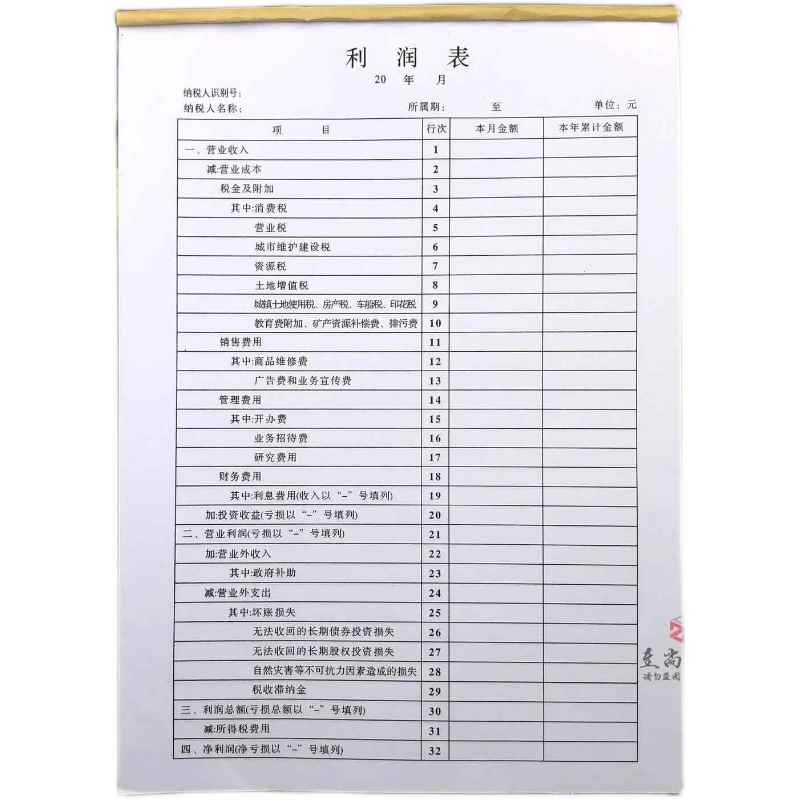 公司利润表企业经营财务报表科目汇总表工厂工程会计财务统计表格