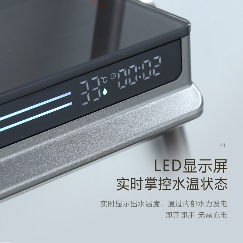 纯铜水路枪灰色白色淋浴花洒套装数显淋雨浴全铜沐浴家用浴室增压