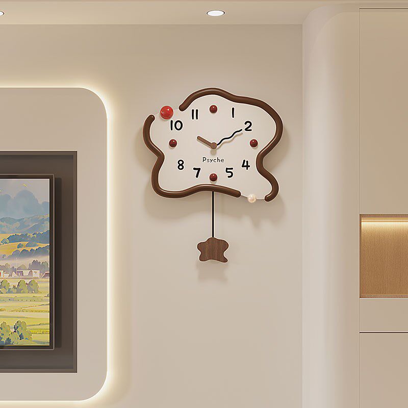 2025新款客厅装饰挂钟现代简约创意时钟挂墙轻奢高级感钟表云朵款