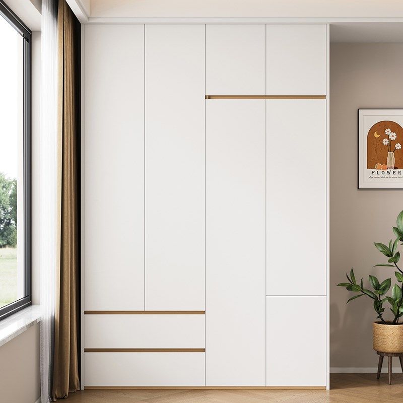 现代奶油风免拉手开门衣柜实木经济型板式北欧风衣橱定制,住宅家具,独立衣柜,淘宝优惠券,粉丝福利购,淘宝优惠卷