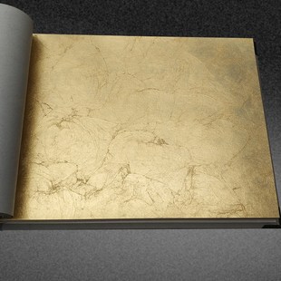 金箔壁纸做旧手工定制褶皱墙纸酒店装修天花吊顶背景银箔大张铜箔