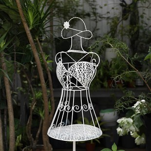 美女模特花架爬藤架铁艺月季 绿萝架 花支架植物支撑杆阳台花架新款