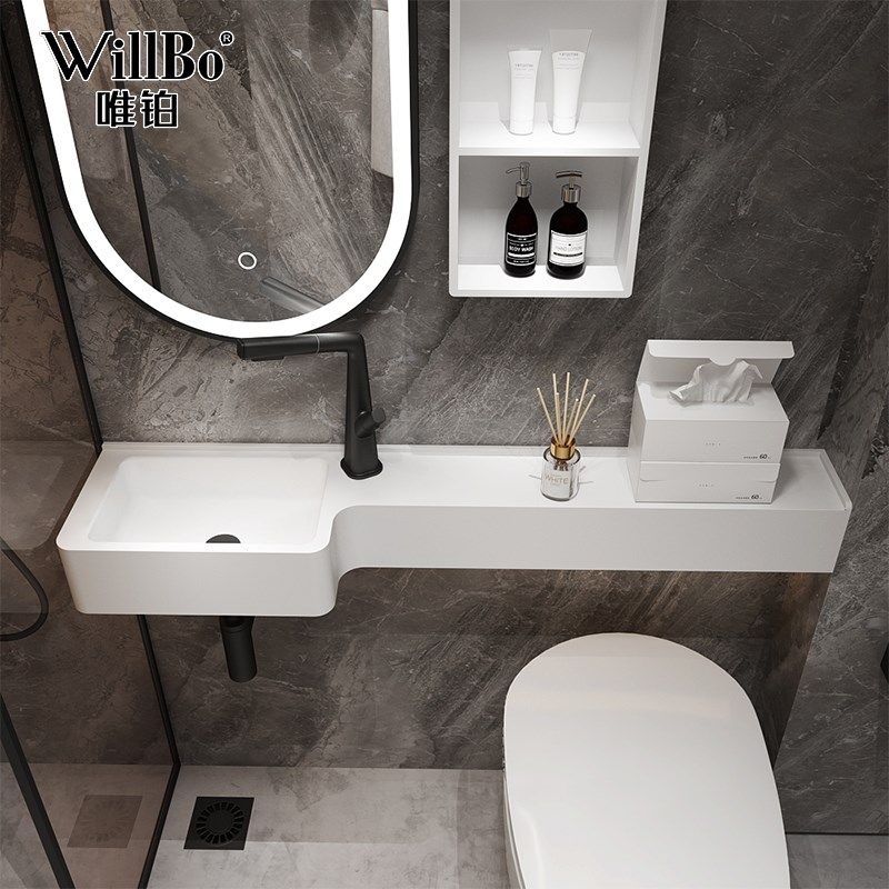 唯铂人造石卫生间小浴室柜套装挂墙盆洗手盆洗脸盆小户型洗手盆,家装主材,挂墙式洗脸盆,淘宝优惠券,粉丝福利购,淘宝优惠卷