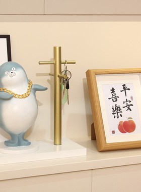 创意暴富海豹摆件客厅酒柜家居装饰品店铺招财公司店里办公室桌面