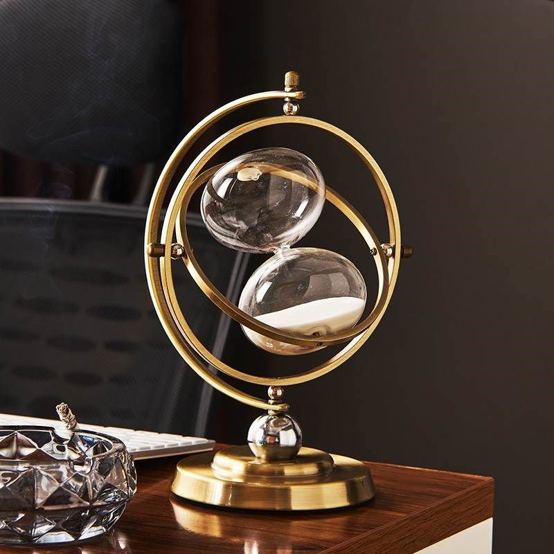 沙漏摆件计时器30分钟办公室书柜桌面客厅酒柜装饰品摆设轻奢高档,家居饰品,装饰摆件,淘宝优惠券,粉丝福利购,淘宝优惠卷