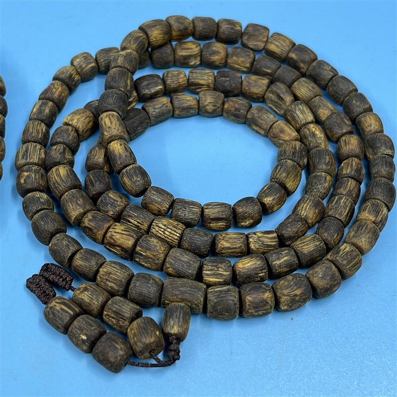 (沉水收藏)电白绿棋楠沉香手串佛珠随行桶珠多圈手链项链保真