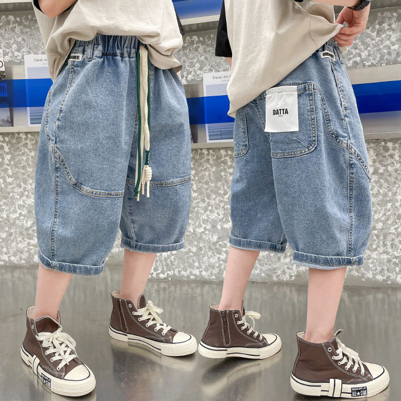 儿童短裤2023夏季新款男童七分裤牛仔裤中裤男孩洋气韩版薄夏装潮,童装/婴儿装/亲子装,裤子,淘宝优惠券,粉丝福利购,淘宝优惠卷