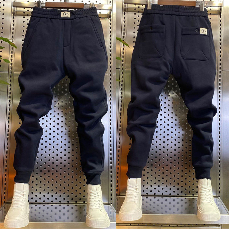休闲裤秋冬男士韩版潮流运动裤网红潮牌宽松束脚卫裤加绒加厚长裤,男装,休闲裤,淘宝优惠券,粉丝福利购,淘宝优惠卷