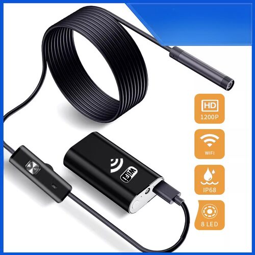 厂家8mm1200P高清工业内窥镜1m-10mwifi无线管道汽修便携广角