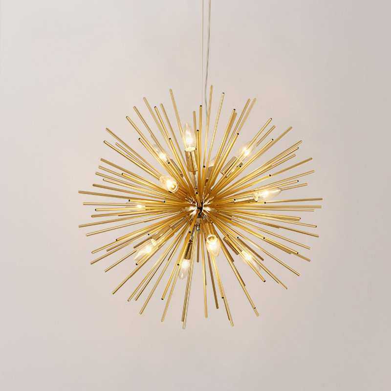 北欧后现代吊灯简约铝条金色海胆圆球餐厅客厅卧室创意个性吊灯