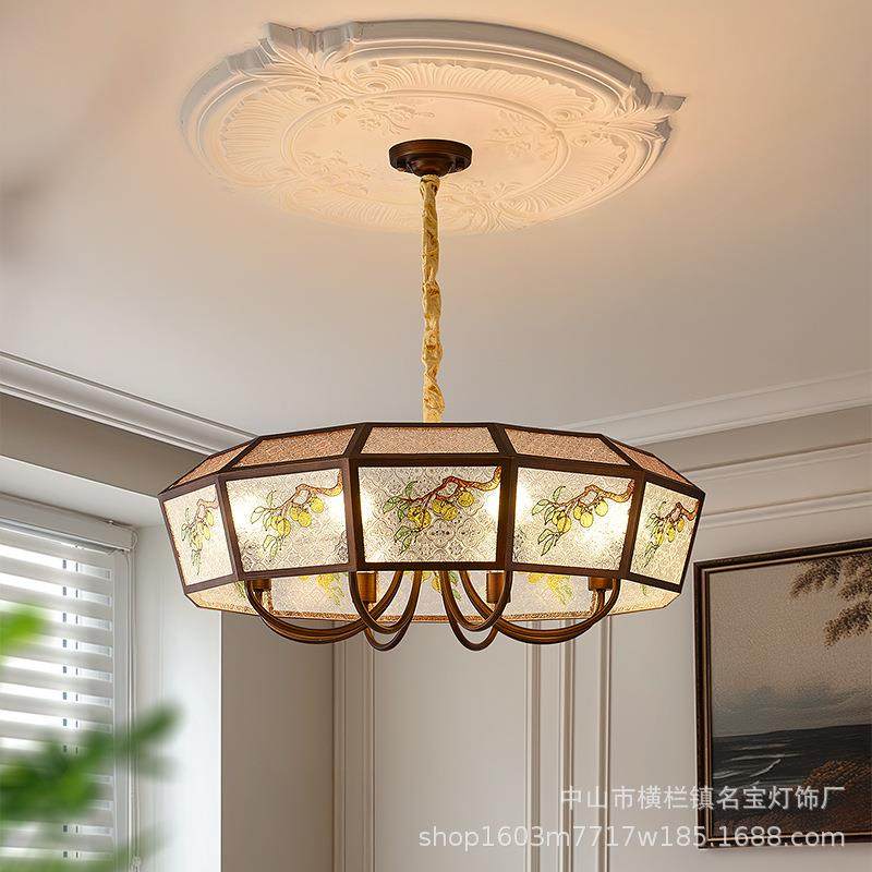 中式吊灯酒店餐厅装饰飞碟手绘灯笼布艺古典灯具婚庆中国风