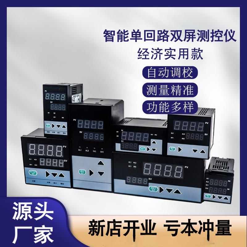 智能单回路测控仪双屏压力液位温度数显表温控仪二次表输入