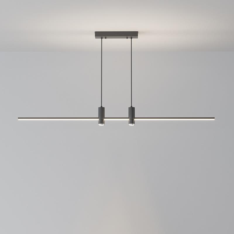 餐厅吊灯极简一字长条茶室吧台LED射灯现代简约书房饭厅家用主灯