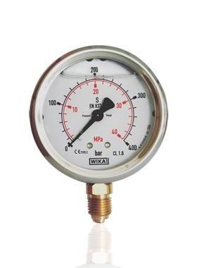 wika威卡压力表径向不锈钢充油耐震注液压力表YBN63 40MPa 400bar