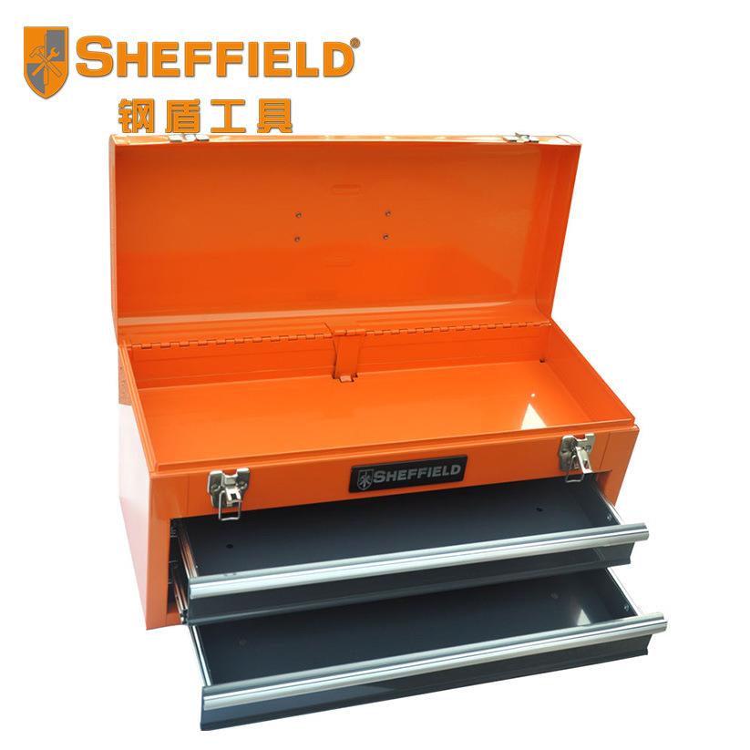 钢盾工具2抽屉铁皮工具箱带锁抽屉大号三层加厚多功能五金维修箱