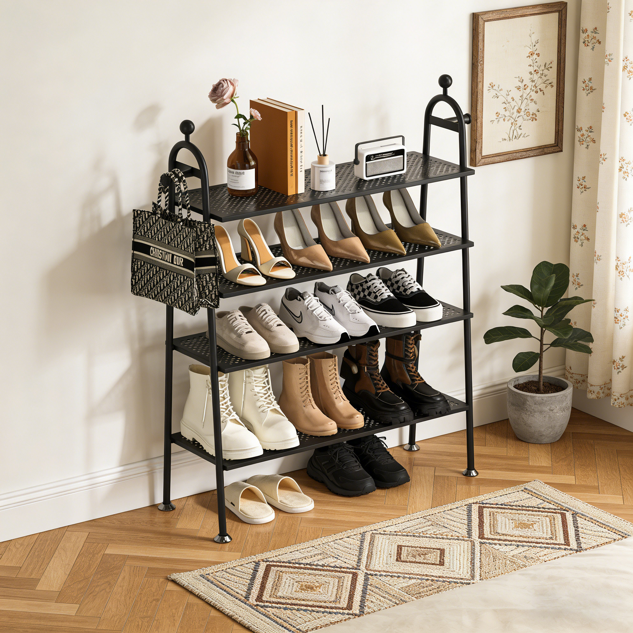 鞋架铁艺家用玄关多层收纳置物神器不占空间入户门窄款新款鞋柜,住宅家具,折叠/组合鞋架,淘宝优惠券,粉丝福利购,淘宝优惠卷