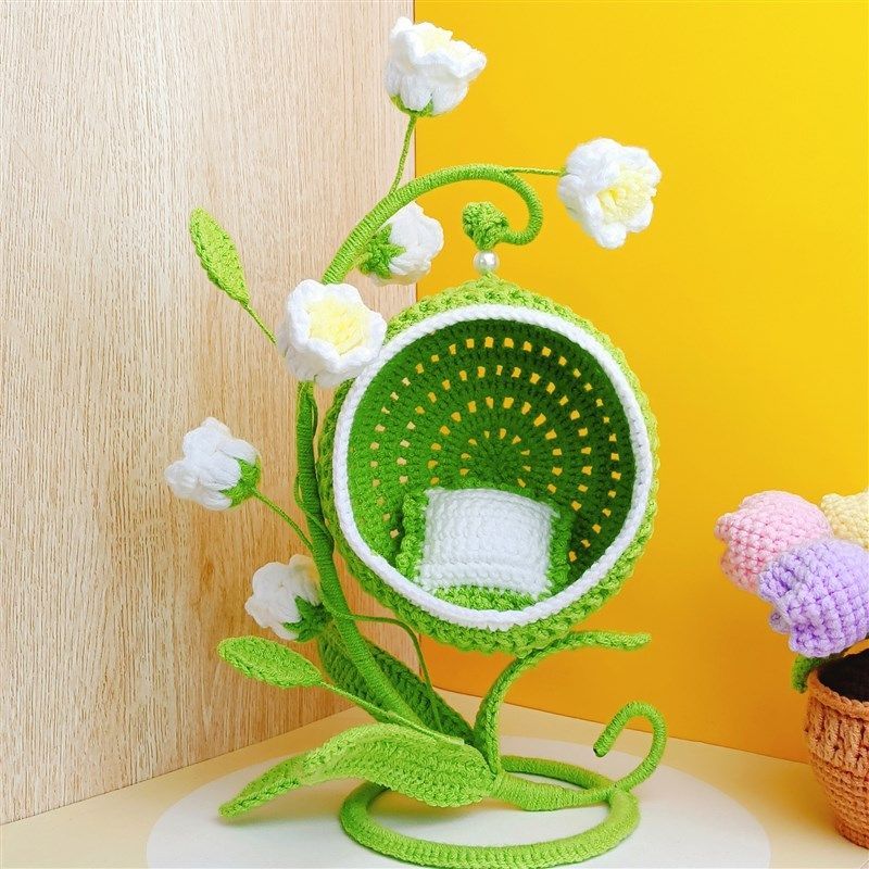 铃兰花架娃用吊篮手工钩织蜜袋鼯窝娃屋吊床礼物棉花娃娃针织成品,模玩/动漫/周边/娃圈三坑/桌游,棉花娃娃/毛绒玩具娃衣,淘宝优惠券,粉丝福利购,淘宝优惠卷