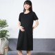 新款 正装 潮妈夏季 短袖 职业连衣裙 纯棉时尚 孕妇黑色工作服2021韩版