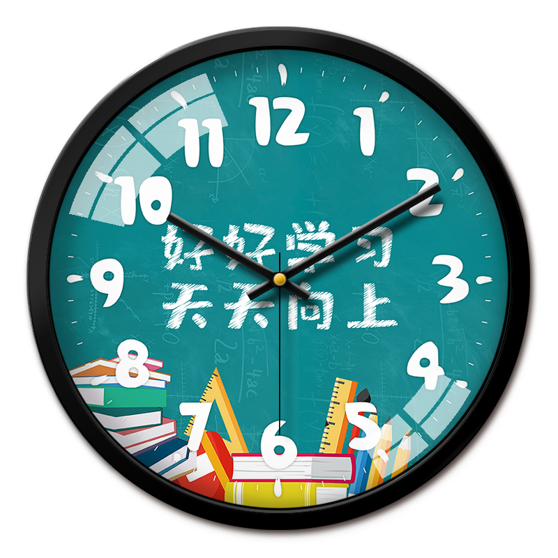 教室挂钟学生班级小学幼儿园静音时钟学校挂表创意简约挂墙钟表
