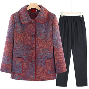 冬季 妈妈装 褂子老年人老太太套装 外套中老年女装 妈妈衣服 春秋装