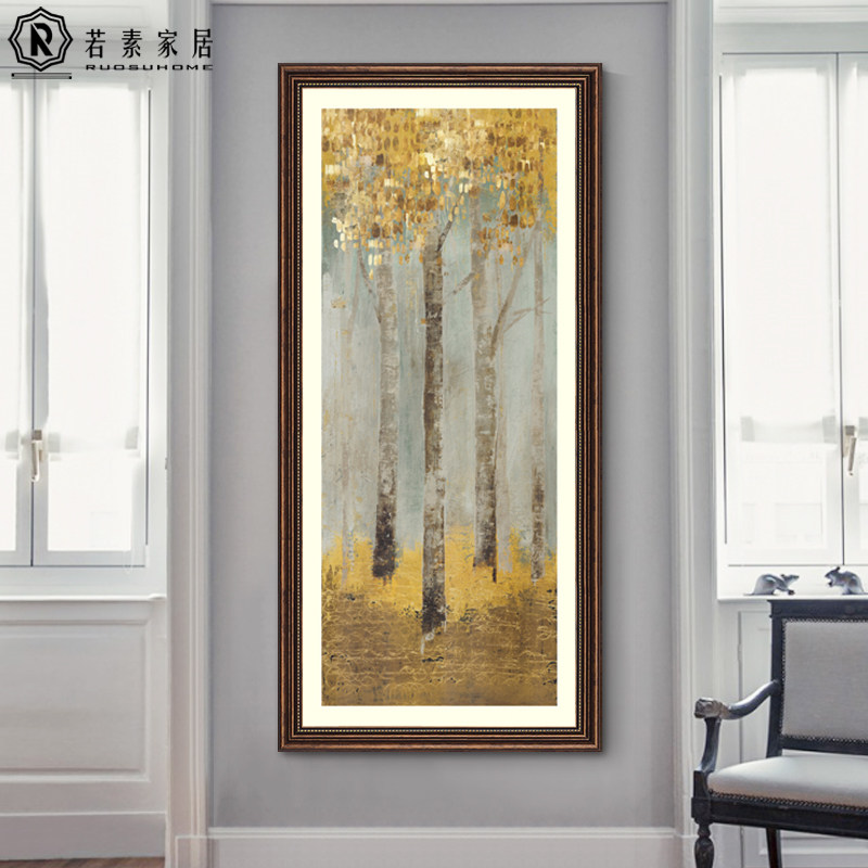 美式玄关装饰画过道走廊竖版简美挂画入户壁画餐厅墙乡村进门墙画图片